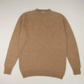 Merino Lambswool Seamless Crew Jumper - Brown