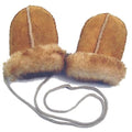 Puddies baby and toddler sheepskin mittens on a string