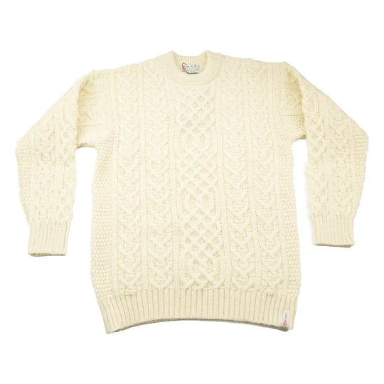 Traditional Aran sweater - Natural - Made in England