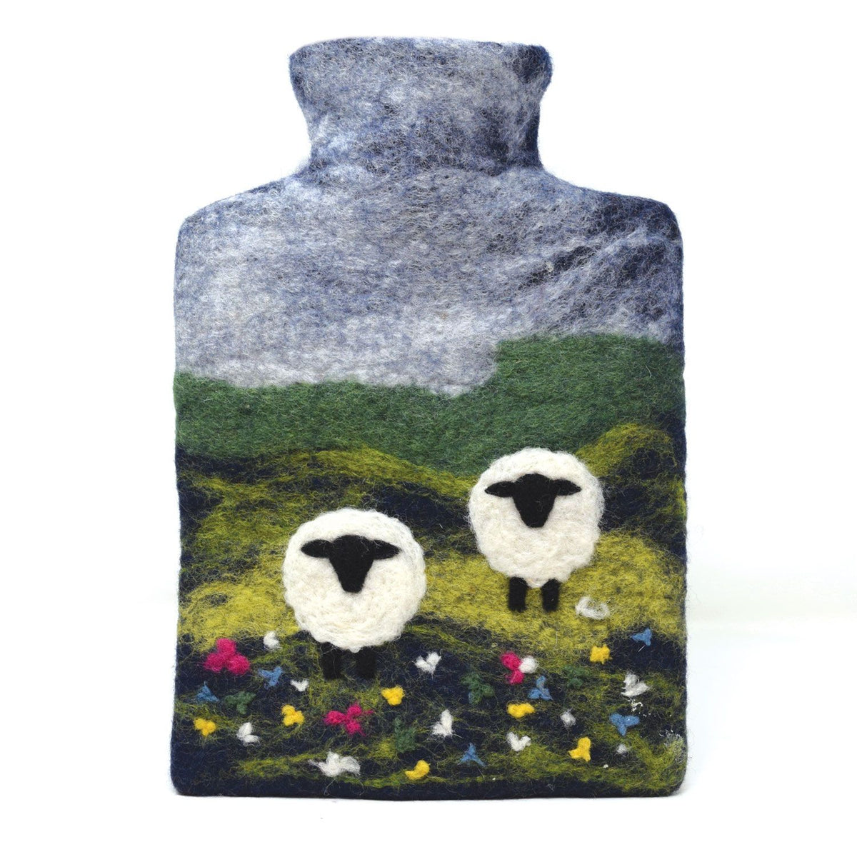 Handmade felted wool hot water bottle with 2lt Fashy HW bottle