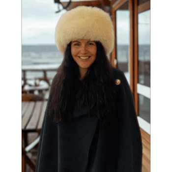 100% sheepskin cossack 'Snow Queen' hat