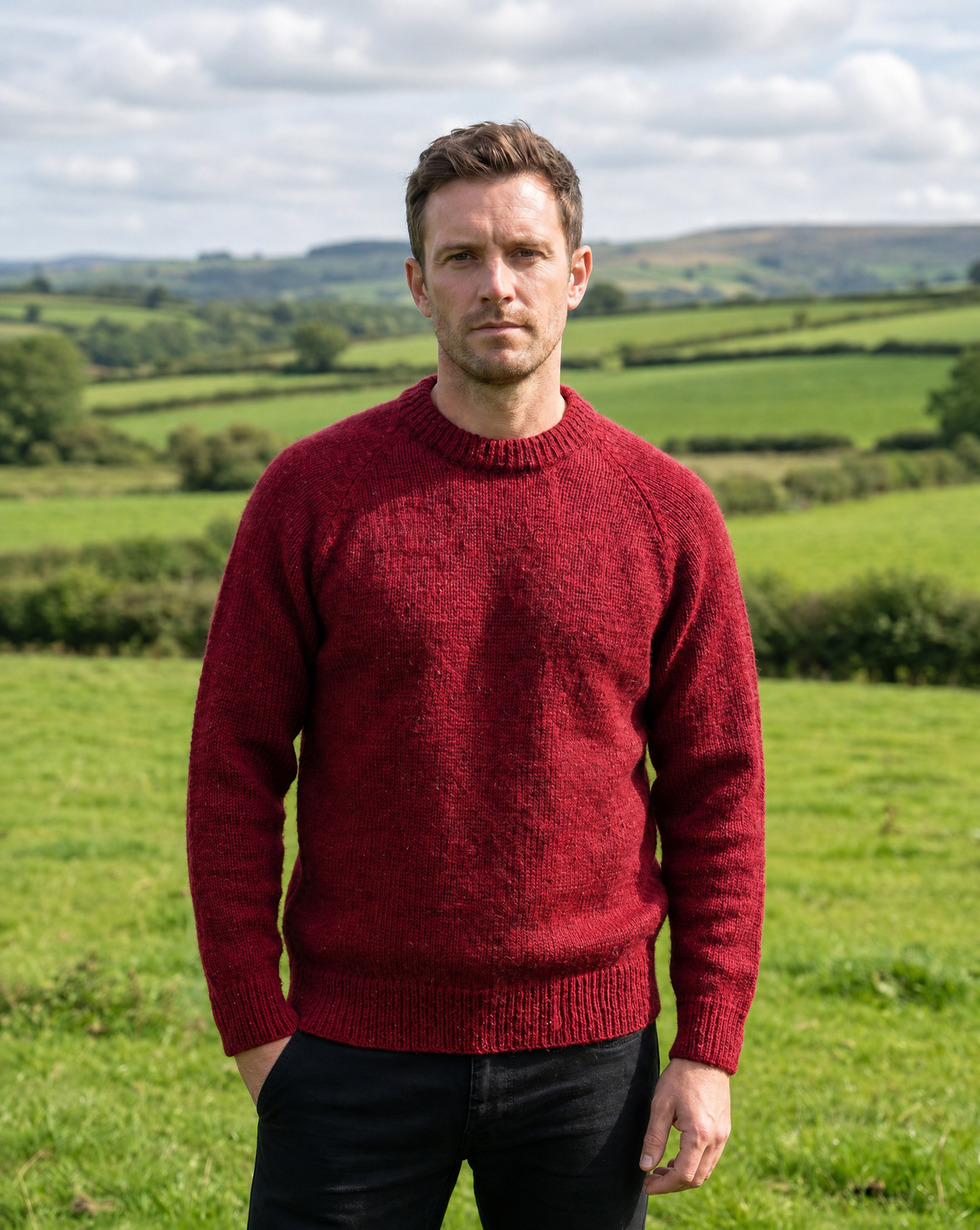 Chunky Raglan Nepp Jumper, Radish