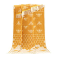 'Bee Warm' throw, sunflower gold, 100% wool