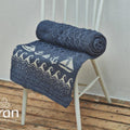 Atlantic Shore 'Storm' design nautical blanket, 100% wool. Sea blue/natural