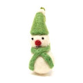 Felt Christmas Decoration Snowman - Green - TWO FOR £7.50