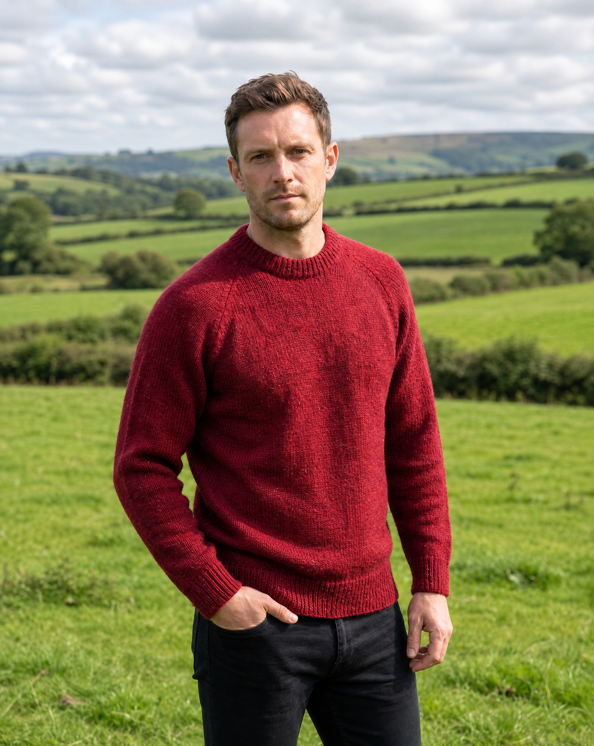 Chunky Raglan Nepp Jumper, Radish