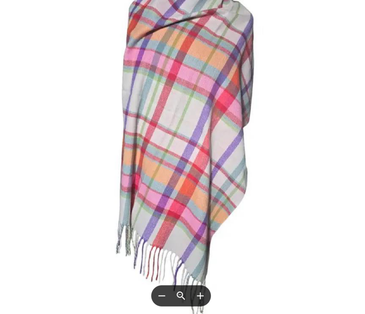 'Strathurie' soft  cashmere blend scarf/wrap in multi colours