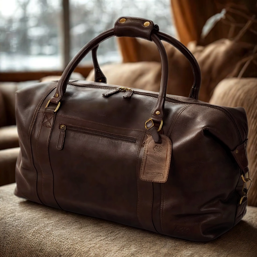 Leather holdall/weekend bag