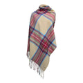 Strathurie soft cashmere blend scarf wrap in fawn, reds, blues and greens