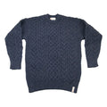Traditional Aran knit jumper - Denim Blue - Made in England