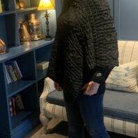 Aran Woollen Mills ladies' poncho - slate