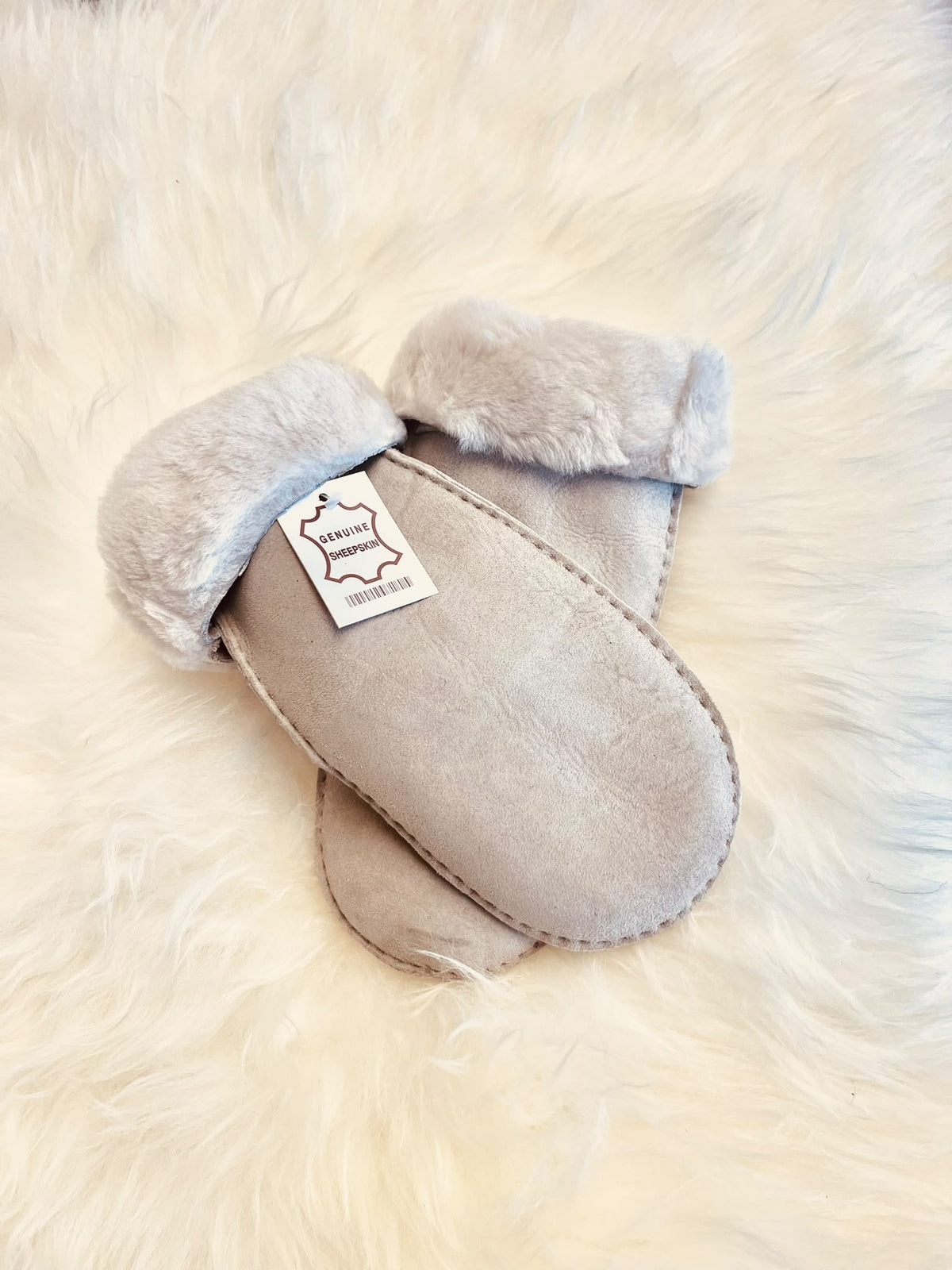 Luxury adult sheepskin mittens in chocolate brown - photo 6