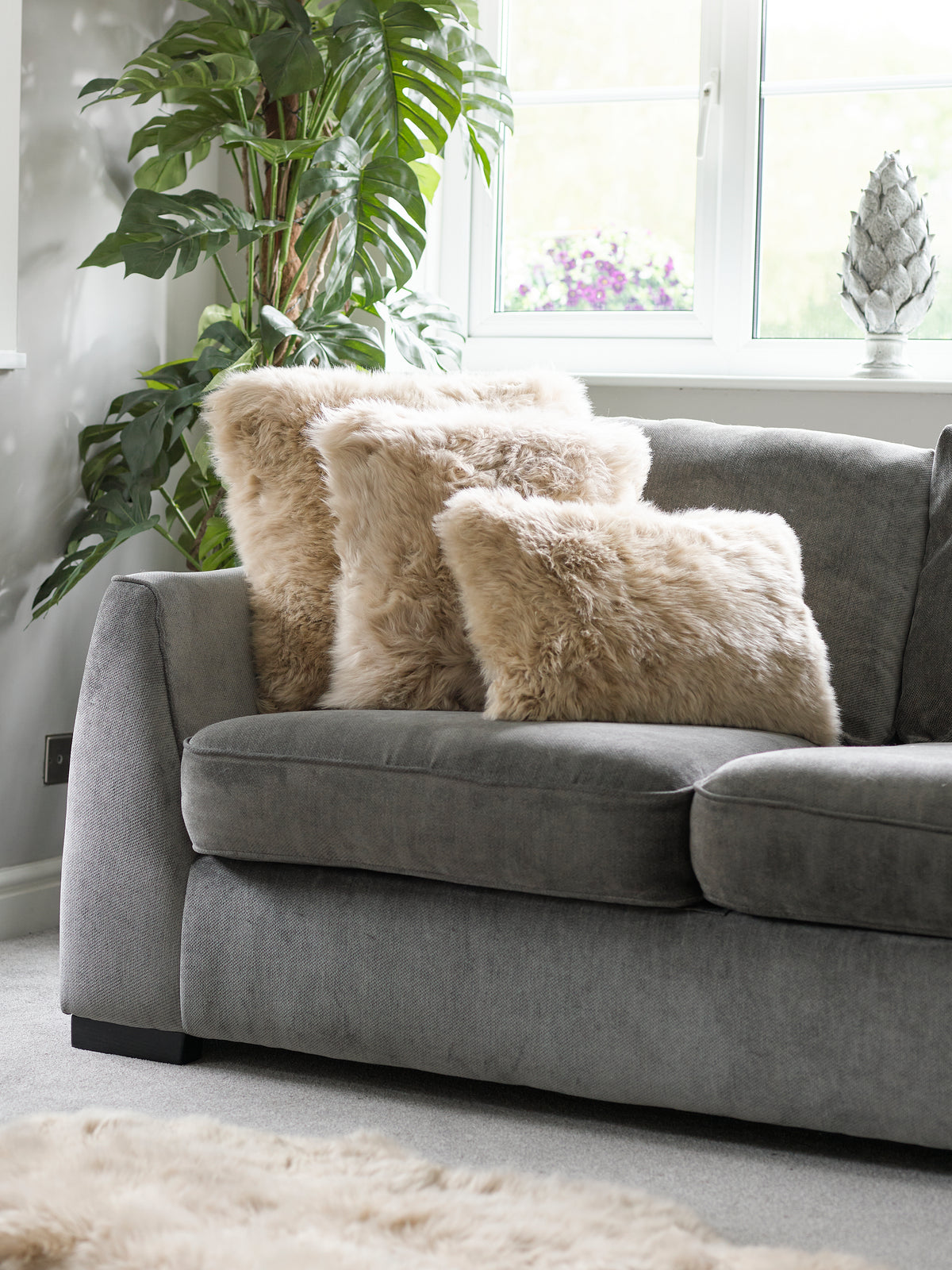 Sheepskin Cushion - Oyster- 3 sizes