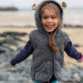 Sheep ear pure wool gilet from 'Sheep By The Sea' Charcoal or Natural