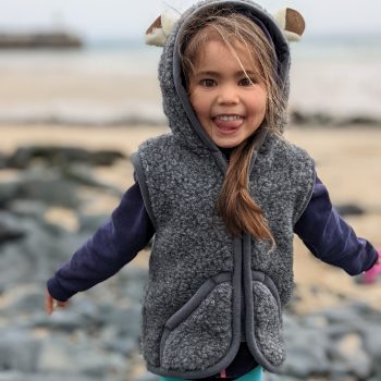 Sheep ear pure wool gilet from 'Sheep By The Sea' Charcoal or Natural