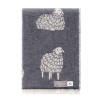 Black 'Mima' Sheep Pure Cotton Throw