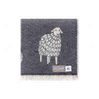 Black 'Mima' Sheep Pure Cotton Throw