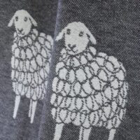 Black 'Mima' Sheep Pure Cotton Throw