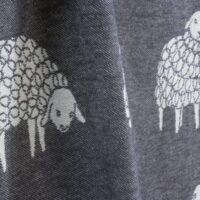 Black 'Mima' Sheep Pure Cotton Throw