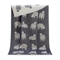 Black 'Mima' Sheep Pure Cotton Throw