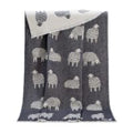 Black 'Mima' Sheep Pure Cotton Throw