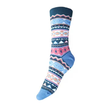 UK 4-7 bamboo socks by Gemjar - Multicoloured scandi design