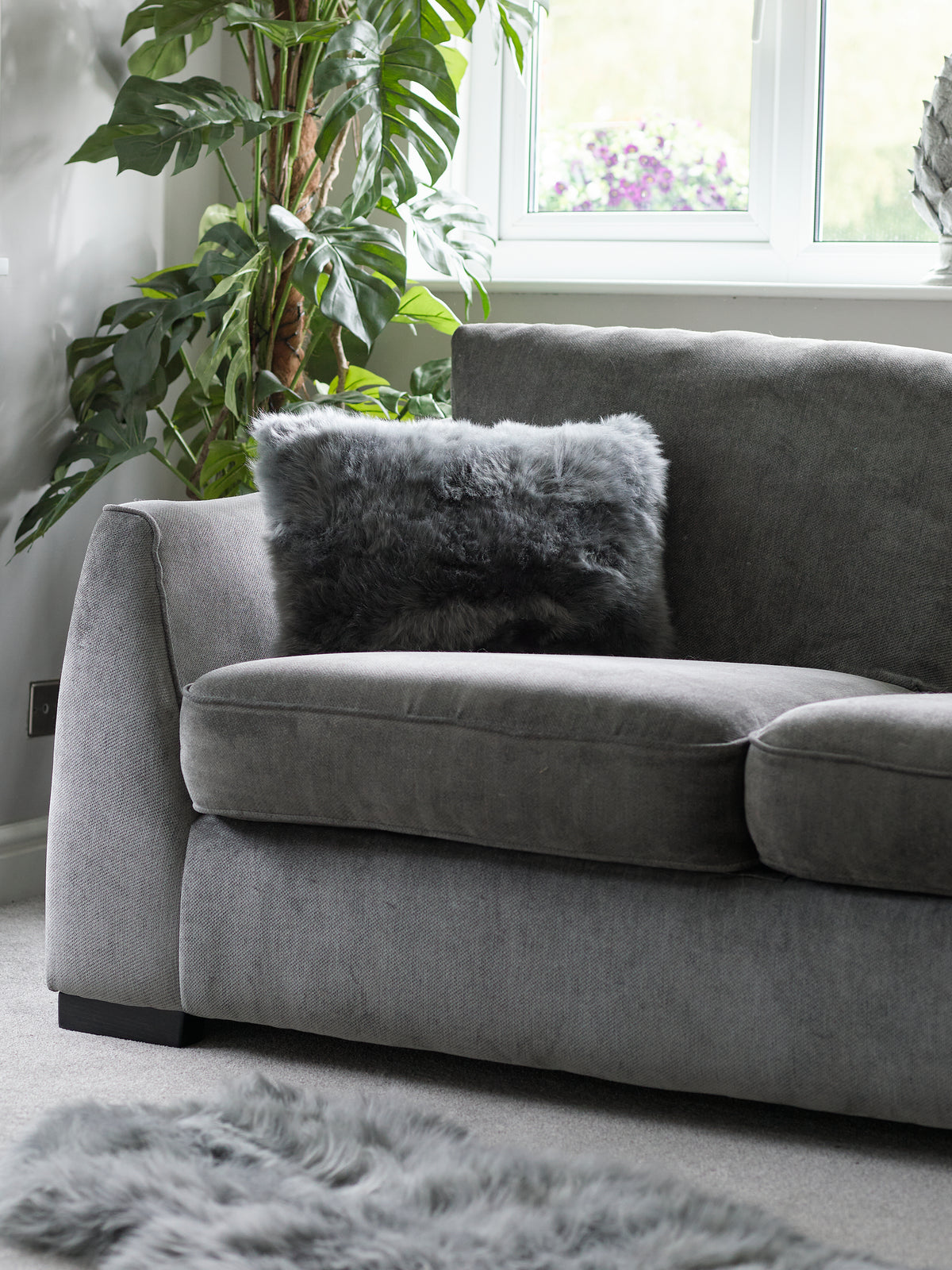 Sheepskin Cushion - Grey - 3 sizes