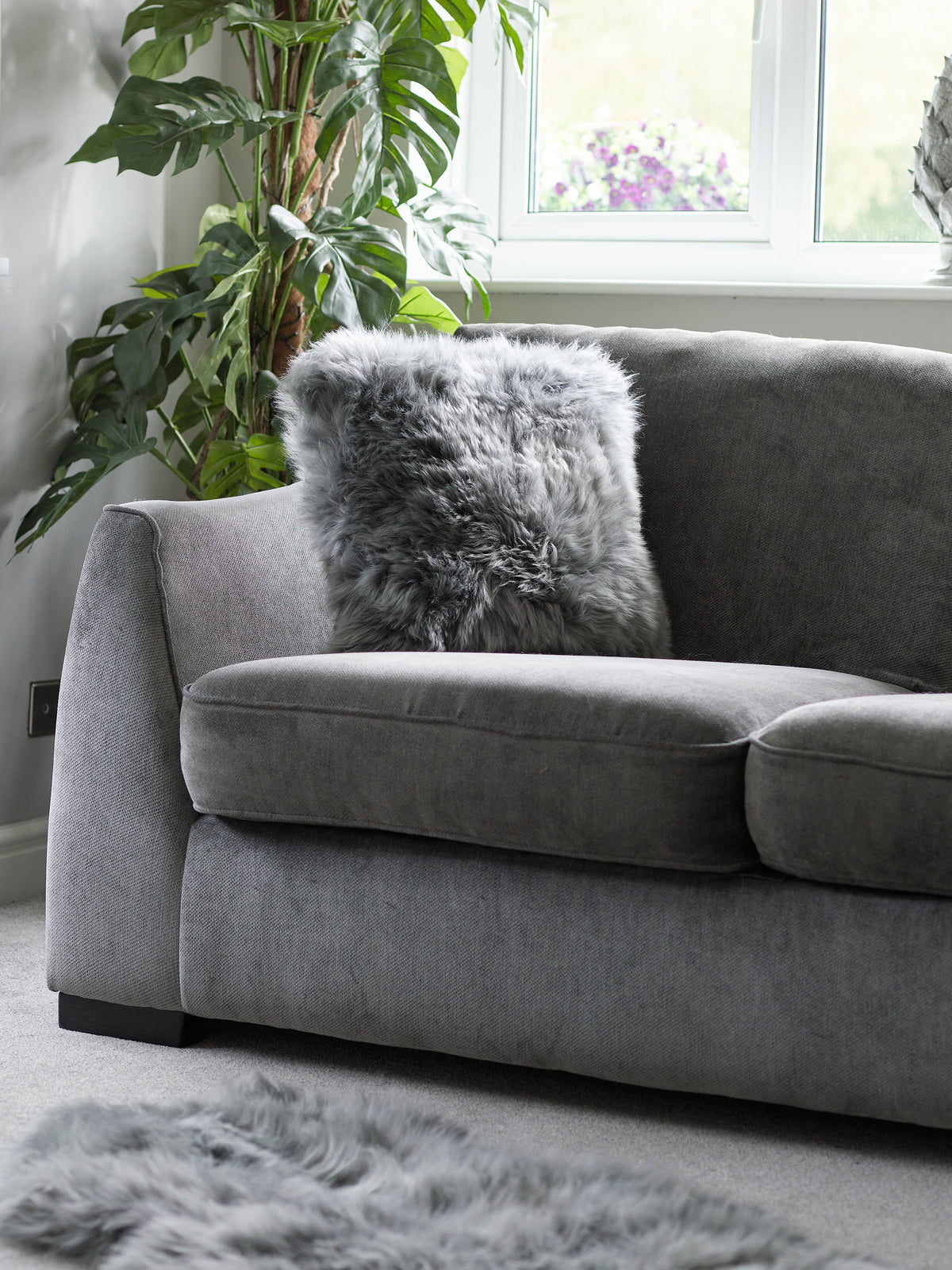 Sheepskin Cushion - Grey - 3 sizes