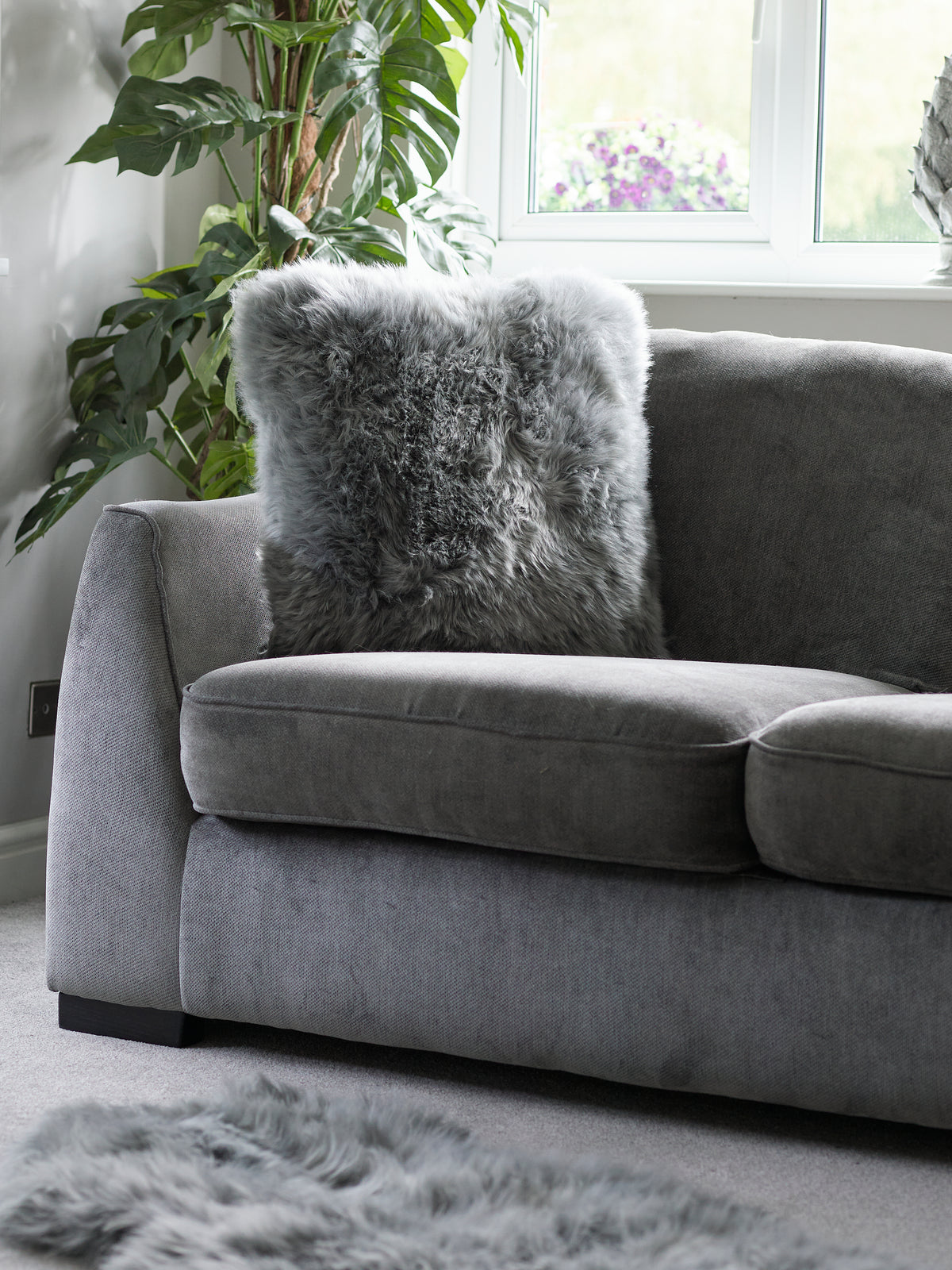 Sheepskin Cushion - Grey - 3 sizes