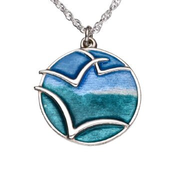 Silver Glas Mor Mas dhe mor enamelled pendant SP1017