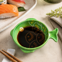 Set of 4 Fish-Shaped Ceramic Bowls perfect for dips or trinkets