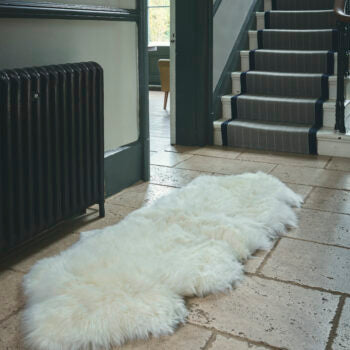 Sheepskin rug, ivory - double-length 180cm