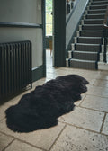 Sheepskin rug, black - double-length  180cm