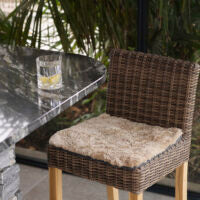 Short wool curly seat pad - in Grey or Oyster