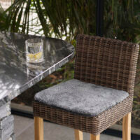 Short wool curly seat pad - in Grey or Oyster