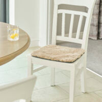 Short wool curly seat pad - in Grey or Oyster