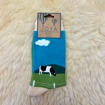 Ladies' bamboo socks by Joya - Cows in a field