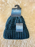 Aran Woollen Mills cable knit teal hat - 100% Worsted wool