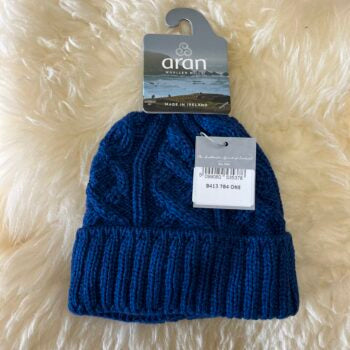 Aran Woollen Mills - 100% supersoft Merino wool hat in blue