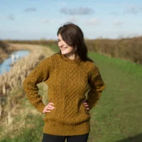 Traditional Aran sweater - Harvest gold - Made in England