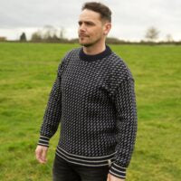 Nordic fisherman's jumper - Blue - Made in England
