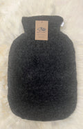 Luxurious 100% pure wool pile hot water bottle cover in Charcoal