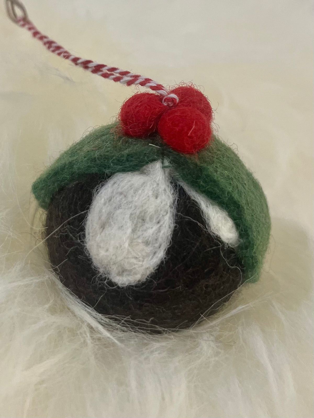 Felt Christmas pudding decoration