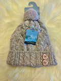 Aran Woollen Mills Super soft Merino bobble . Biscuit