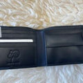 Scott men's leather wallet, black/navy