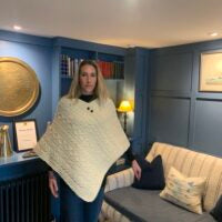 Aran Woollen Mills heritage  poncho  - cream