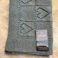 Aran heart design merino baby blanket in 3 colour choices