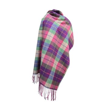'Strathurie' soft cashmere blend scarf/wrap in pinks and greens