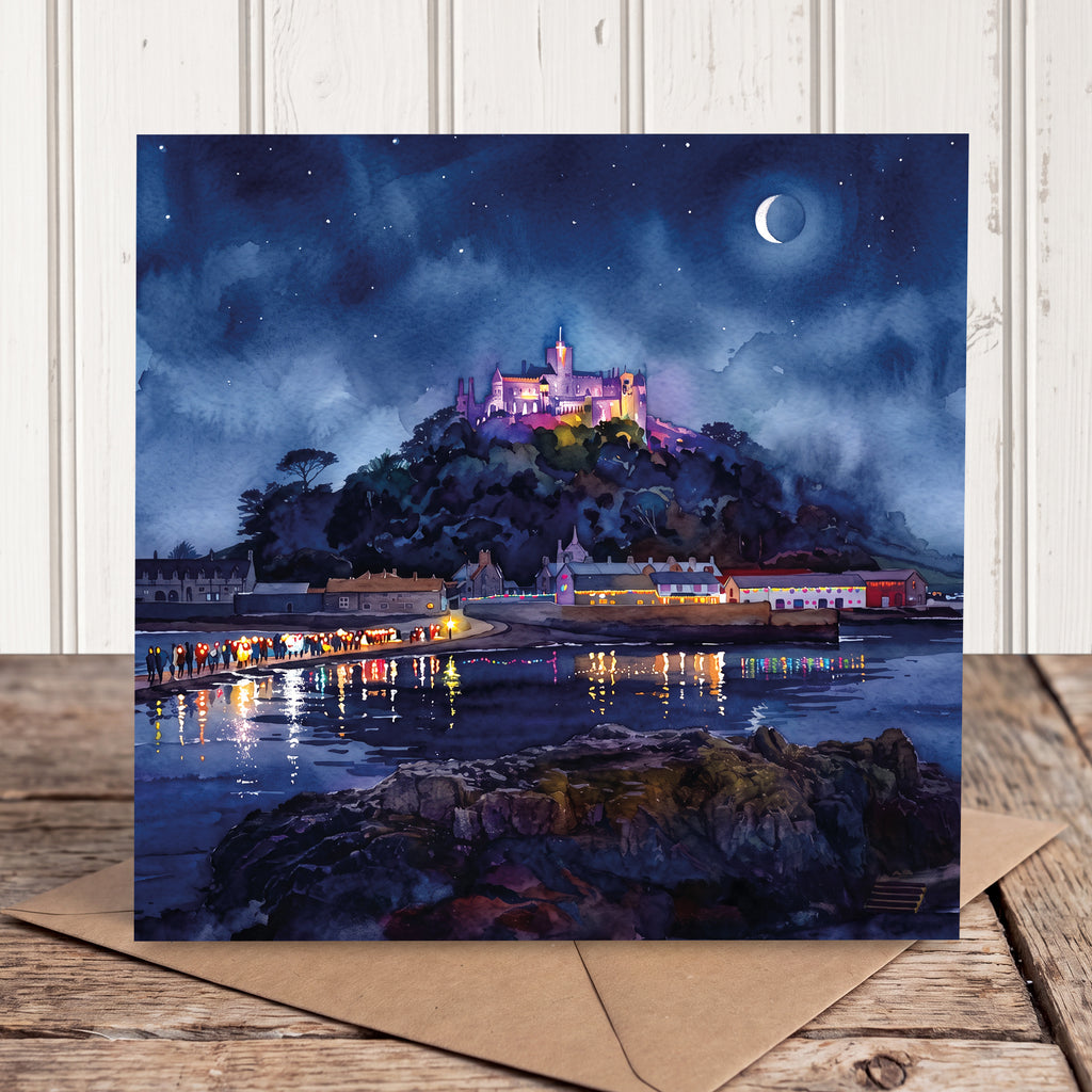 ‘Golowi Gwav’ Card, St Michael's Mount, Cornwall by Jane Rawlins