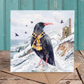 ‘Cornish Chough’ Card, St Ives, Cornwall by Jane Rawlins
